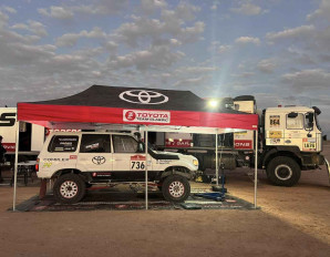 3. Michał Horodeński Arkadiusz Sałaciński Toyota Land Cruiser HDJ80 Rajd Dakar Classic 2024 Fot. TOYOTA TEAM CLASSIC